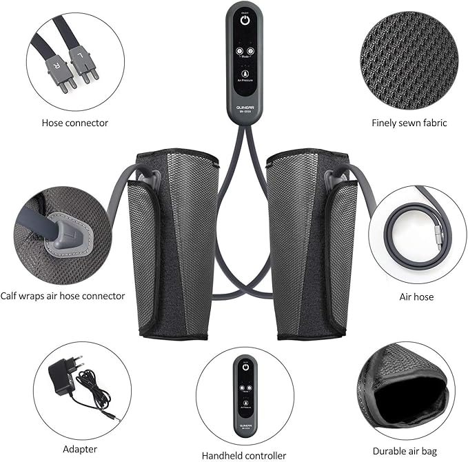 QUINEAR Air Compression Leg Massager for Circulation & Pain Relief, Calf Massagers with 2 Modes & 3 Intensities, Sequential Compression Device (SCD) for RLS, Edema, FSA-HSA - Ideal Gift - Bloomnest