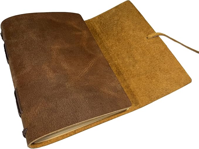 Brown Notebook Journal - Best Genuine Cool Leather Journaling for writers A5 Size Diary 6.2x8.5 Inch,Notepad For Man and Women, Vintage,Gifts,Work,Traveler,Personal - Bloomnest