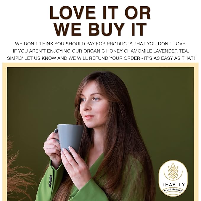 Organic Chamomile and Lavender Tea Pods for Keurig - Decaf Herbal Tea for Keurig K Cups - Honey Chamomile Lavender by Teavity (12 Tea Pods) - Bloomnest