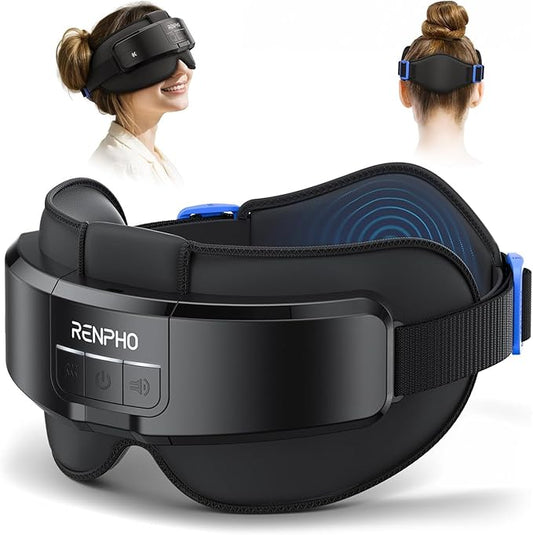RENPHO Eyeris Masc Head & Eye Massager, FSA Eligible HSA, Birthday Gifts for Women Men, Migraine Relief Headache Massager for Forehead, Occiput and Temple, Heated Mask Massager Scalp Stress Relax RENPHO
