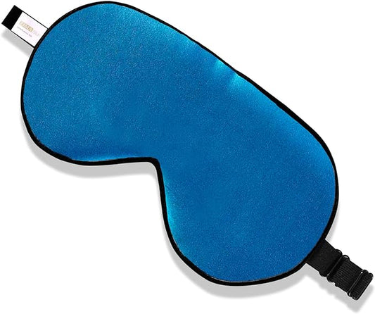 ZIMASILK 100% Natural Silk Sleep Mask Blindfold,Adjustable Super-Smooth Soft Eye Mask for Sleep with Bag (Methyl Blue) - Bloomnest
