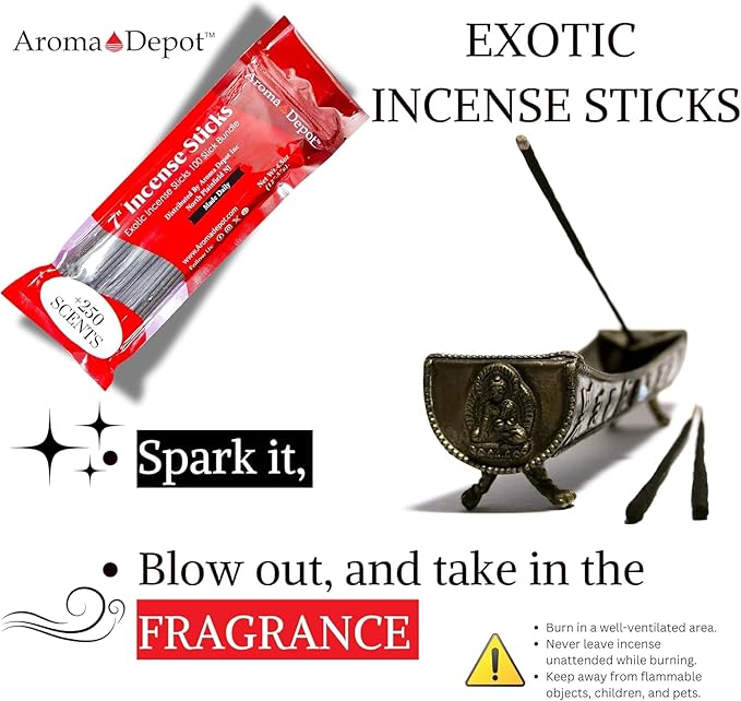 Aroma Depot 7 Inch Cherry Incense Sticks – 7” Charcoal Incense, 85–100 Count (1 Pack), 30–45 Minute Burn AromaDepotInc