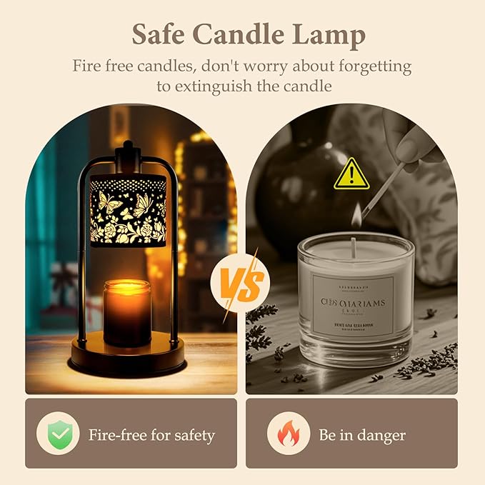 Candle Warmer Lamp Electric with Timer: Wax Melts for Warmer Yankee Candles Large - Dimmable Candle Warmer for Birthday Christmas Gift Bedroom Home Decor - Bloomnest