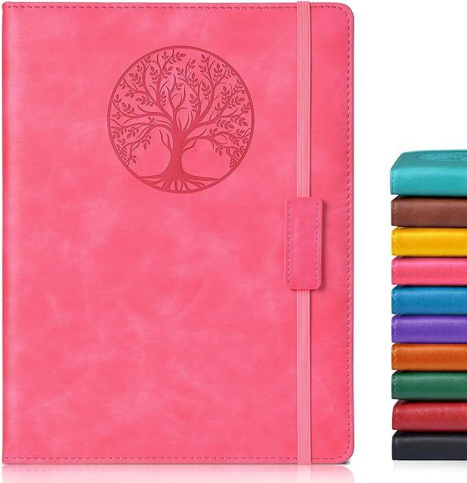Lined Journal Notebook for Women Men,256 Pages B5 Large Hardcover Leather Journals for Writing,Travel,Business,Work & School,College Ruled Notebooks for Note Taking,Diary Notepad 7.8"×10.2" - Bloomnest