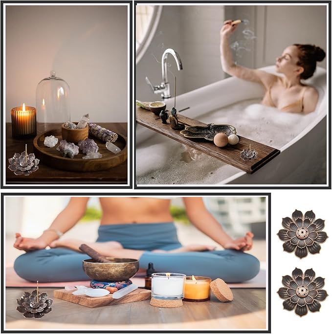12 Pieces Incense Holder Lotus Sticks Incense Burner Cone Incense Burner Ash Catcher for Home Fragrance Yoga Sauna SPA - Bloomnest