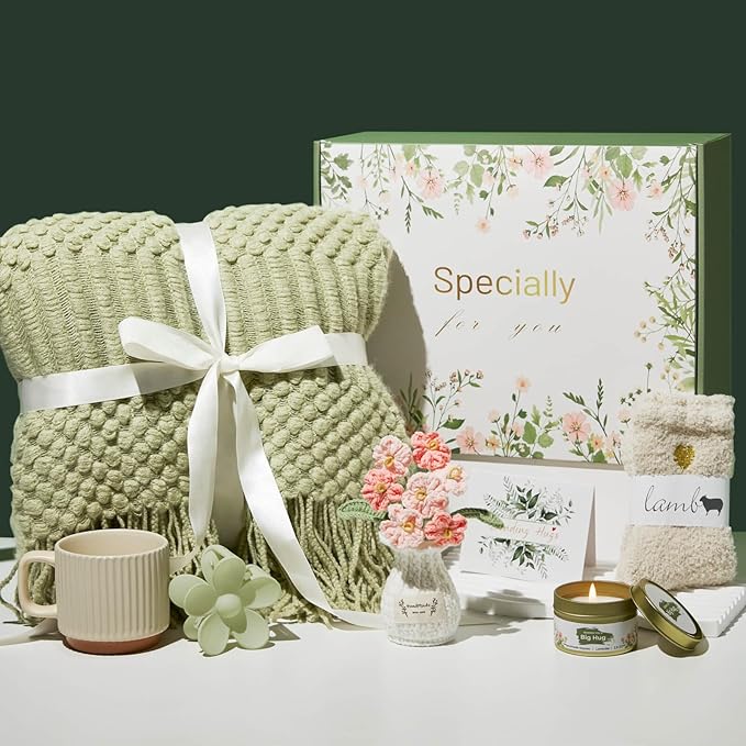 Valentines Day Gifts for Her Wife Mom Friend Sister Girlfriend, Self Care Birthday Gifts for Women Get Well Soon Care Package, Sympathy Gift Set After Surgery Thinking of You Inspirational Basket - Bloomnest