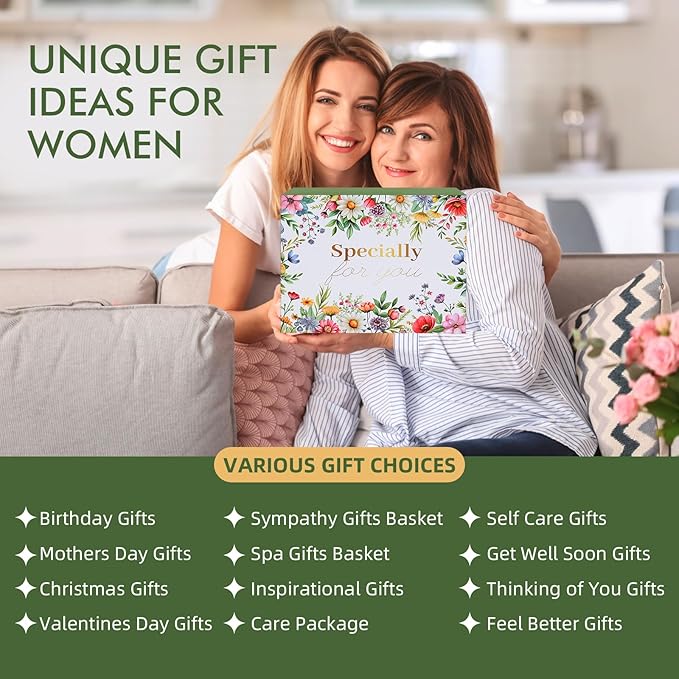 Valentines Day Gifts for Her - Spa Gift Box with Candle, Cozy Blanket, Tumbler & Bracelet - Romantic Self Care Package for Wife, Girlfriend - Birthday, Thinking of You