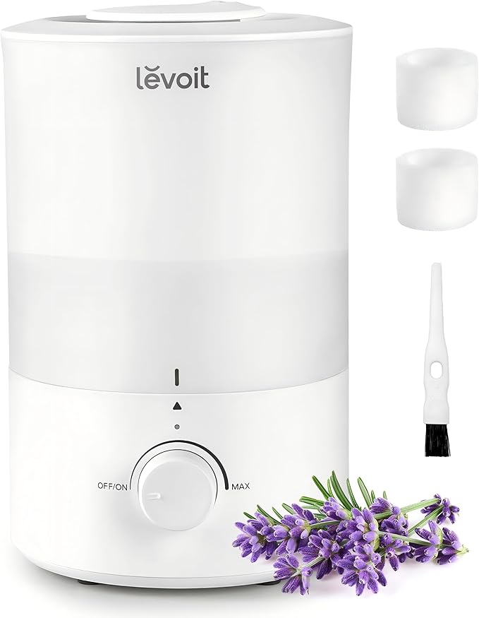 LEVOIT - Humidifiers for Bedroom - Quiet (3L Water Tank) - Cool Mist/Top Fill/Essential Oil Diffuser/25Watt - Home/Large Room - 360° Nozzle - Rapid Ultrasonic Humidification for Baby Nursery/Plant - Bloomnest