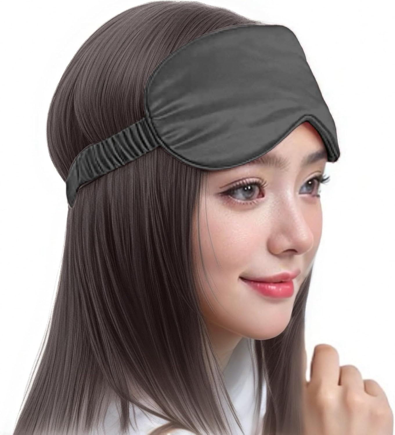 Silk Eye Mask for Sleeping - Satin Eye Cover with Silk Storage Bag Dark_Black 3Pcs Save 20%