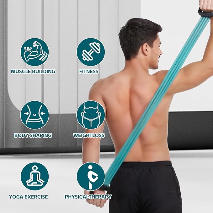 Resistance Bands with Handles, Single Resistance Bands, Exercise Bands with Comfortable Handles, Resistance Training, Physical Therapy, Home Workouts, Fitness, Pilates - Bloomnest