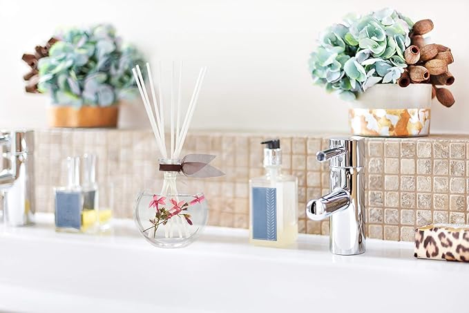 LOVSPA Reed Diffuser Set, Hawaiian Sandalwood Scented Oil Diffuser with Sticks, Home Fragrance Accessories for Bathroom Shelf Decor, Aroma Diffusers for Home or Office Fall Decor, USA Made