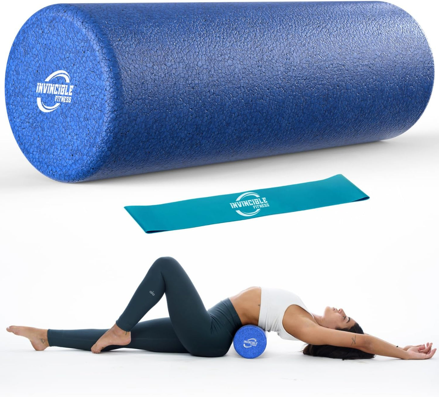 Invincible Fitness 17'' EPP Foam Roller for Deep Tissue Massage – Enhance Recovery, Relieve Pain, and Boost Mobility for a Stronger, Healthier You (Blue)