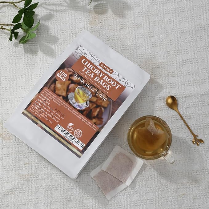 100 Premium Chicory Root Tea bags, Made with 100% Natural Chicory Root, Coffee Alternative，Support Liver Health & Rich in Antioxidants, No Additives & Caffeine Free. - Bloomnest