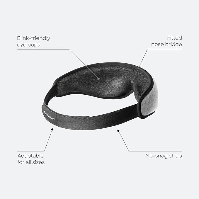 Ostrichpillow Eye Mask, Sleep Mask for Men Women 100% Blackout, No Pressure On Eyes, Soft & Breathable, Adjustable Fit, Travel Bag Included - Bloomnest