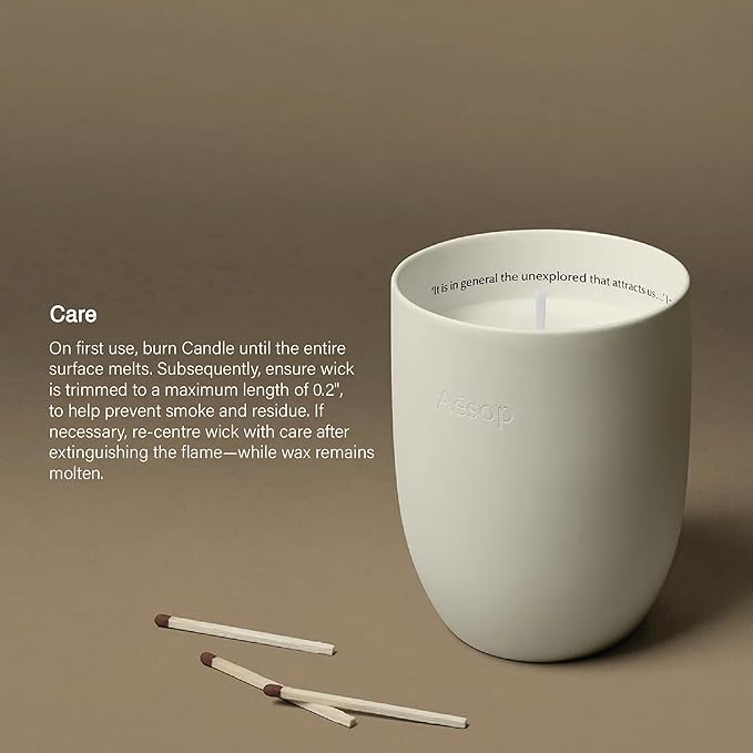 Aesop Ptolemy Aromatique Candle | Resinous, Earthy, Woody Scented | 55-65 Hour Burn Time | Vegan-Friendly | 10.5 oz - Bloomnest