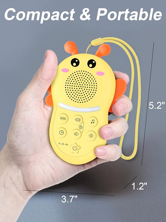 Portable Sound Machine for Baby,White Noise Sound Machine for Babies and Kids,Rechargeable Lullaby Machine with Light,Travel Sound Machine for Sleep,Great for Baby Registry Gift - Bloomnest