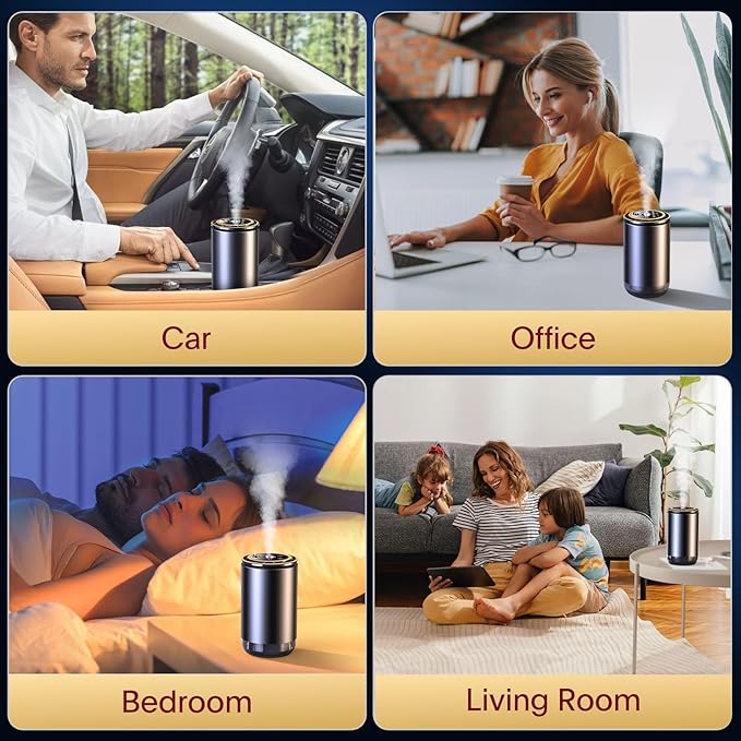 2025 Upgraded Smart Car Air Fresheners Diffuser with Starry Sky Projection Adjustable Scent, Essential Oil Diffusers for Automatic On/Off Automatic Aroma Diffuser with 50ml Car Perfume- Ocean - Bloomnest