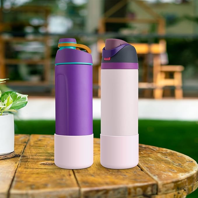 2PCS Silicone Water Bottle Boot for Owala 24oz 32oz 40oz, Anti-Slip Protective Sleeve Bottom Bumper Protector for FreeSip, Twist, and Flip Stainless Steel Water Bottles Alwenid