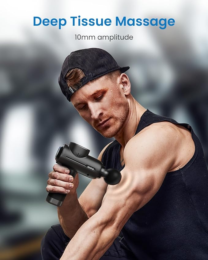 RENPHO Massage Gun Deep Tissue, Portable Percussion Muscle Massager with Bluetooth, Handheld Device for Back and Neck, Carry Case, Gifts for Men and Women - Bloomnest