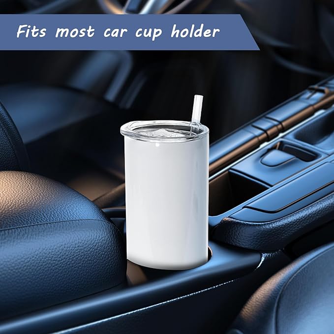 AGH 10 Pack Sublimation Tumblers Blank 20 OZ Straight Skinny Tumbler with Straw, Stainless Steel Double Layer Insulated Mug, Individually Box, Travel Tumblers - Bloomnest