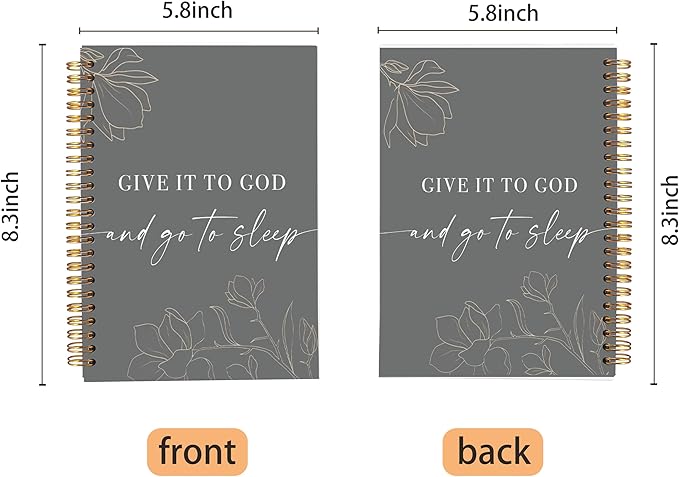 Give It To God And Go To Sleep Spiral Notebook,Bible Notebook Journal for Women Men Writing,College Ruled Spiral Notebook 5.5X8.3 Inch - Bloomnest