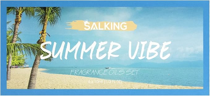 SALKING Summer Fragrance Oils Set, Premium Essential Oils Gift Set for Diffuser, Scented Oil for Soap & Candle Making - Ocean Breeze, Mojito, Coconut, Pineapple, Watermelon, Vanilla Ice Cream - Bloomnest
