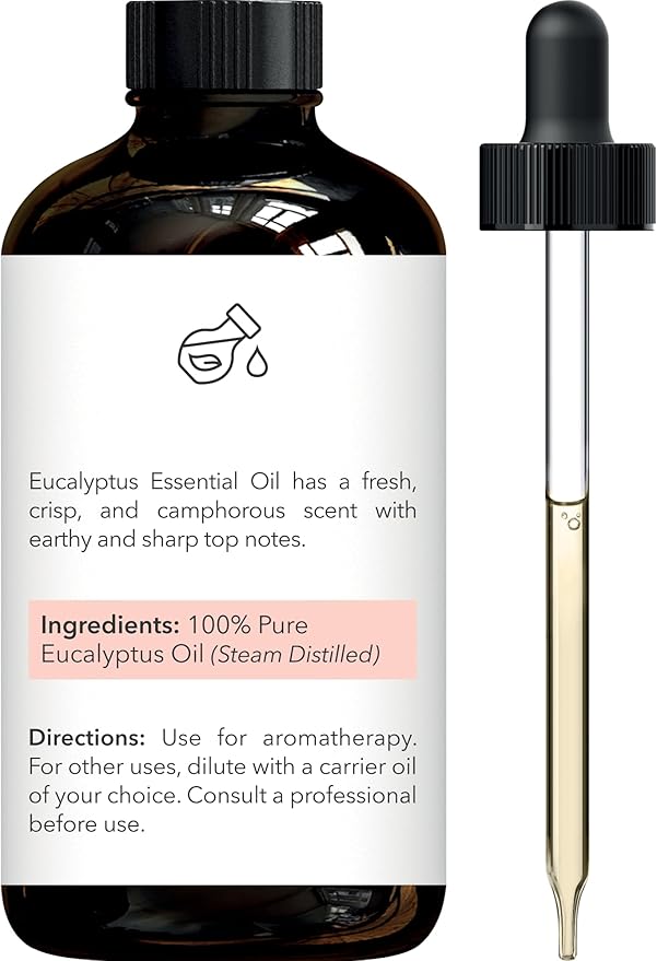 Brooklyn Botany Eucalyptus Essential Oil - Huge 4 Fl Oz - 100% Pure and Natural - Premium Grade with Dropper - for Aromatherapy and Diffuser - Bloomnest