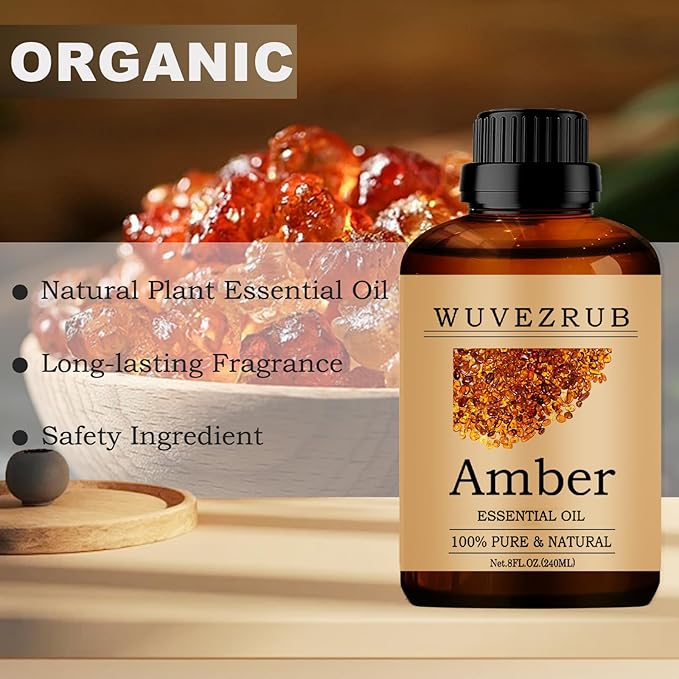 Amber Essential Oil - 240ML Pure and Natural for Aromatherapy Diffuser - 8 Fl Oz - Bloomnest
