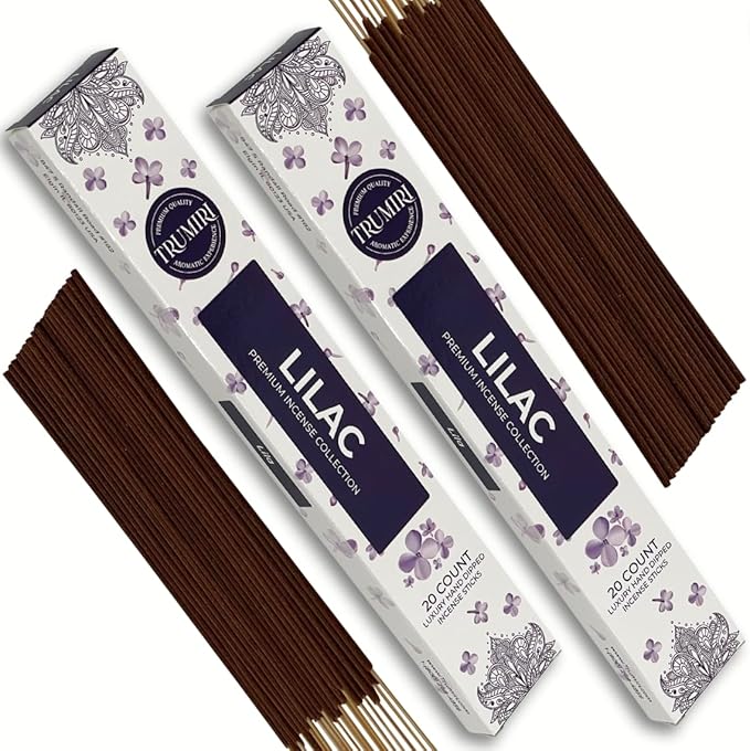 TRUMIRI Lilac Incense Sticks - Total 40 Sticks - Dual Pack of 20 - Non Toxic - Natural Fragrance TRUMIRI