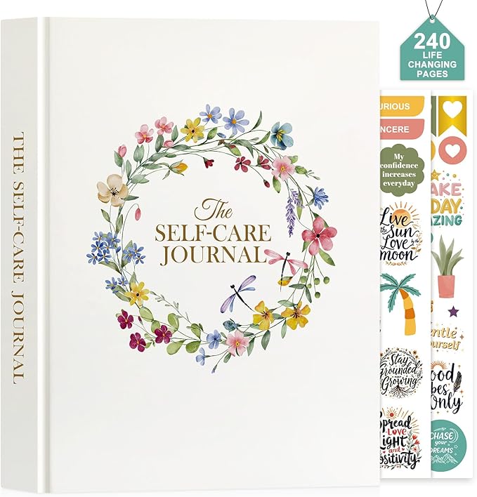 Lanpn Self Care Journal for Women, Self Love Guided Journals with Prompts, Daily Reflection Wellness & Gratitude Planner, 5 Minute Mental Health Notebook, Mood Mindfulness Log, 240 Pages Lanpn
