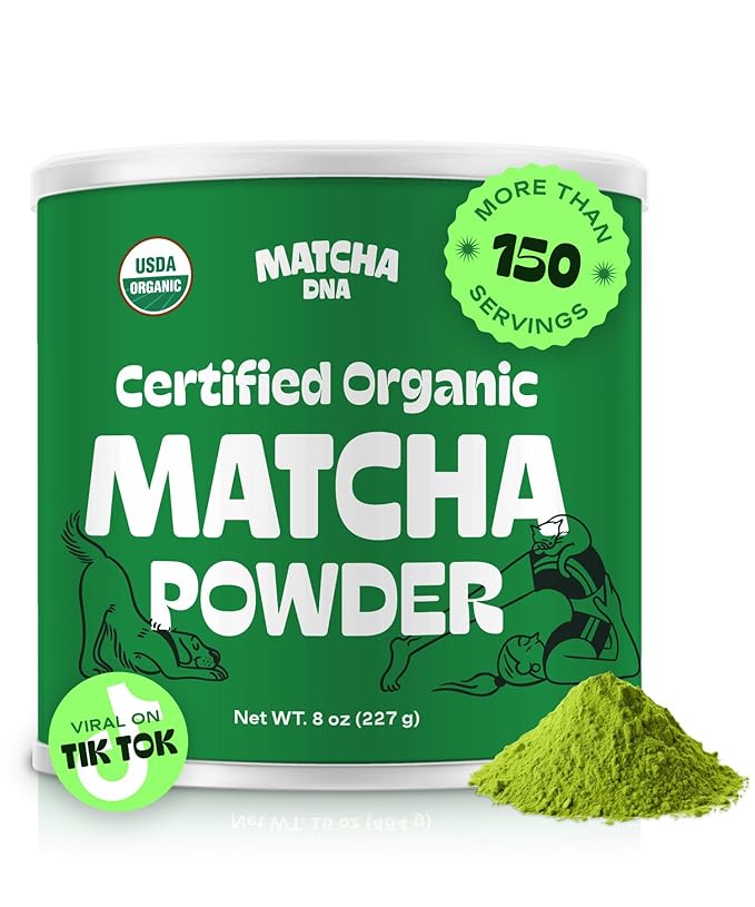 MATCHA DNA Certified Organic Matcha Green Tea Powder (8 oz TIN CAN) - Bloomnest