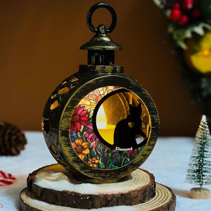 WRAPPINESS Do Not Cry Because It is Over - Personalized Custom Christmas Lantern, Memorial Lantern for Loss of Dog, Deepest Sympathy Gift for Pet Loss, Hardest Goodbye Dog Remembrance Gift (A02) - Bloomnest