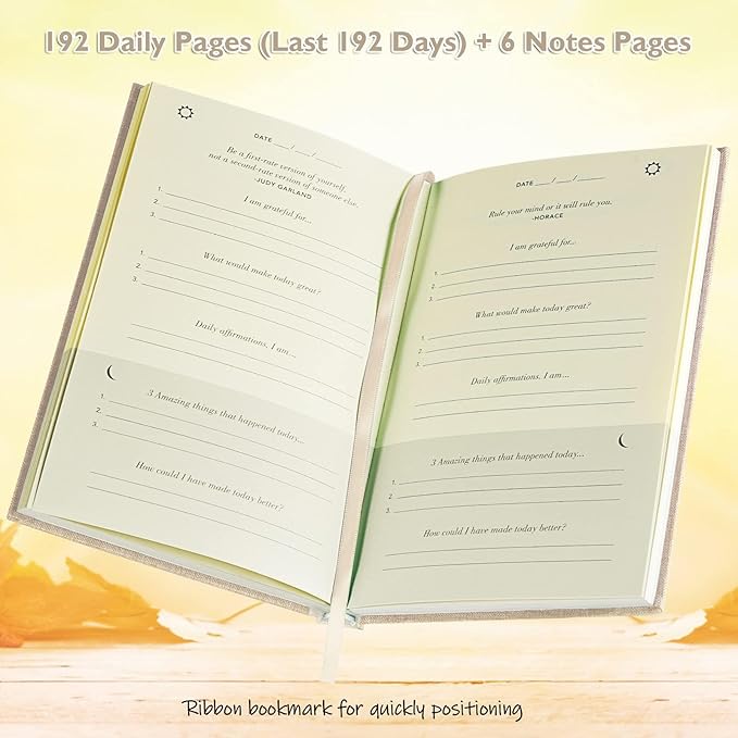 The Gratitude Journal, manifestation journal, Daily Journal with Prompts for Affirmation, Happiness, Mindfulness, Positivity, Wellness, Undated Journal for Women & Men(8.5 * 5.5 inches) - Bloomnest
