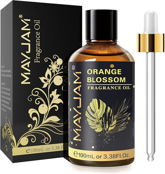 MAYJAM 100ML/3.38FL.OZ Orange Blossom Fragrance Oils with Glass Dropper, Essential Oils for Diffusers for Home, Long Lasting Scented Oils for Diffusers Soap Candle Making - Bloomnest