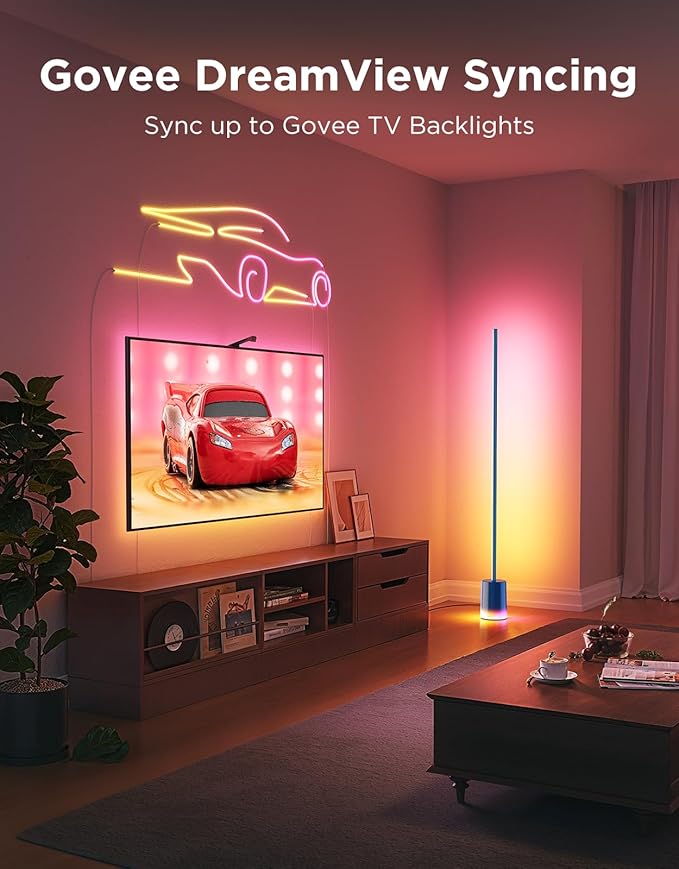 Govee Floor Lamp 2 with Matter, RGBIC, Warm Cool White LED, Alexa Compatible, 1725lm, Music Sync, Scene Modes, Smart Floor Lamp for Living Room, Bedroom, Blue(1 Pack) - Bloomnest