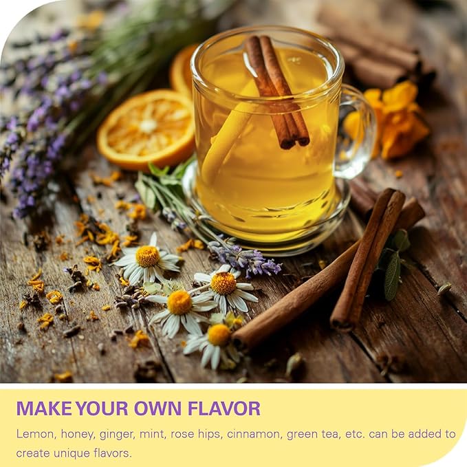 WT WEETEE Chamomile Lavender Tea Bags 100 Count, Nighty & Relax, 100% Pure Chamomile, Lavender Flowers & Lemon Balm Blend, Natural Caffeine-free Herbal Tea Ideal for Bedtime - Bloomnest