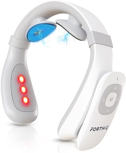 FORTHiQ Neck TENS Machine with Heat, Electric Neck Massager for Pain Relief, 15 Levels Deep Tissue Massage, Portable and Soothing, FSA-HSA Eligible FORTHiQ