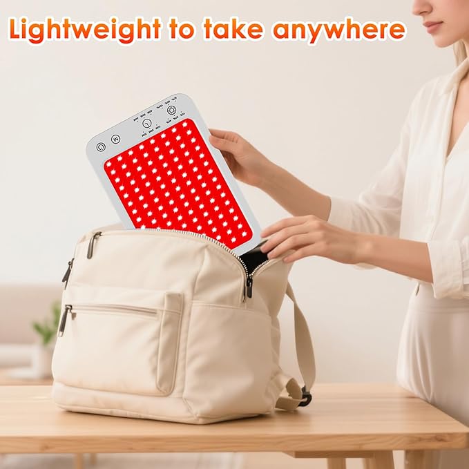 Red Light Therapy for Face Body, Red Light Panel with Adjustable Stand, 660nm and 850nm Near Infrared Therapy Lamp with 3 Modes, 6 Adjustable Brightness and Timer, Home and Travel Use,Gift for Women Puroth