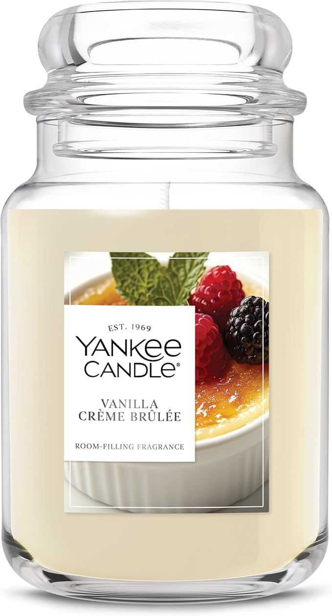 Yankee Candle, Vanilla Crème Brûlée Fall Scented Candle, 22oz Large Jar with up to 150 Hour Burn Time - Bloomnest