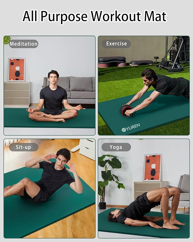 Yoga Mat Thick Wide Yoga Mats for Women Men Large Exercise Mat 78"x35" 1/2 Inch Workout Mat for Home Gym, with Carrying Yoga Bag