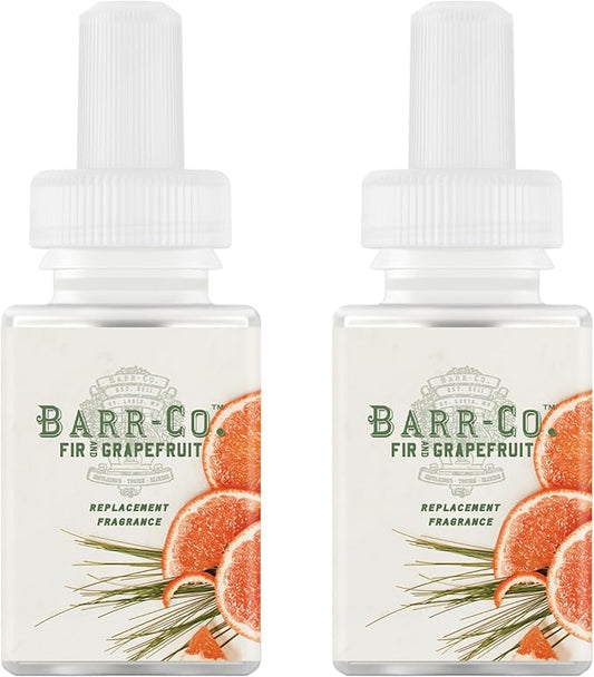 Pura & Barr-Co. Home Scent Refill - Smart Home Air Diffuser Fragrance - Up to 120-Hours of Premium Fragrance per Refill - Household Essential - Clean & Safe Diffuser - 2 Pack, Fir & Grapefruit