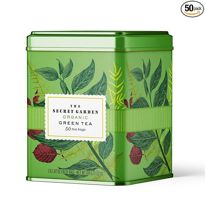 Life Plus Style Gourmet Secret Garden Organic Green Tea Caffeinated Natural Pure Unsweetened Smooth & Refreshing Hot or Iced Rich in Antioxidants Gluten Free Support Health Eco Conscious 50 Tea Bags - Bloomnest