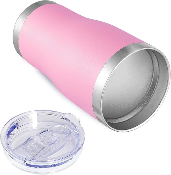 VEGOND 20oz Tumbler Stainless Steel Tumbler Cup with Lid And Straw Vacuum Insulated Double Wall Travel Coffee Mug(Pink 12 Pack)