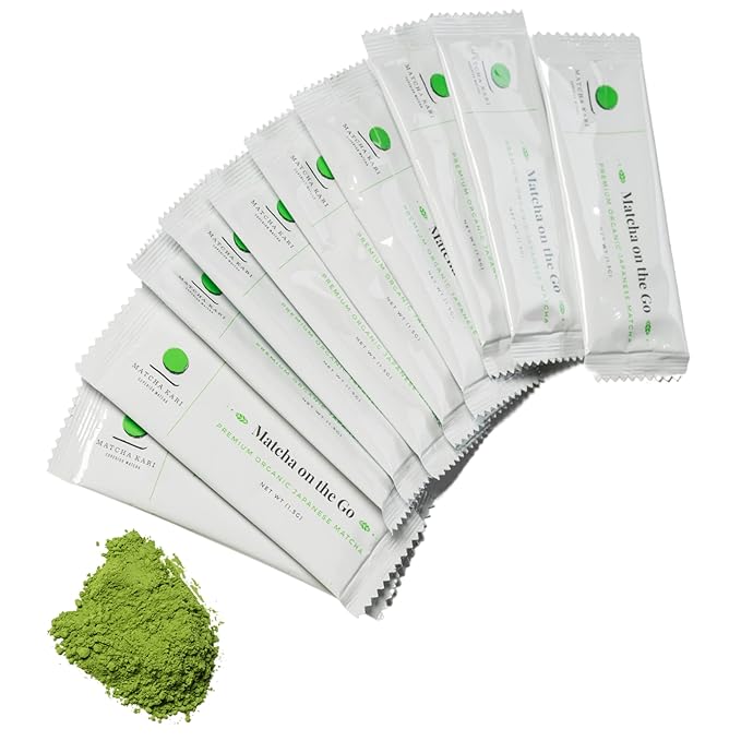 Matcha Green Tea Powder Single Serving Sticks, Dr. Weil's Ceremonial Organic Matcha Powder Singles Packets - Individual Matcha Tea Packets (12) - Bloomnest