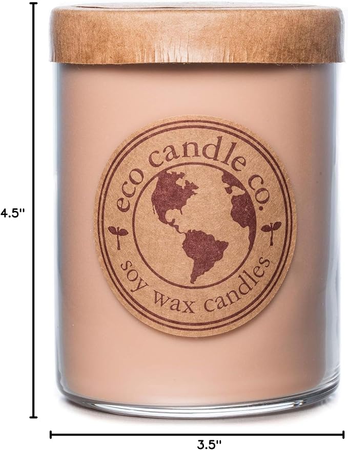 ECO CANDLE CO. Recycled Candle, Homesick, 18 oz. Double Wick - Scents of Apples, Sugar, Butter, & Spices - 100% Soy Wax, No Lead, Kraft Paper Label & Lid, Hand Poured, Midwest Grown Soybeans - Bloomnest