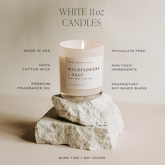 Sweet Water Decor Pumpkin Spice Candle - Fall Candles with Pumpkin, Clover, Cinnamon & Vanilla Scent for Home - Pumpkin Candle with 50 Hours Burn Time - 11Oz Wood Lid White Jar Soy Candles - Bloomnest