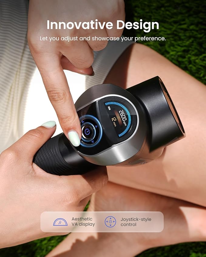RENPHO Massage Gun, Deep Tissue Back Massage for Athletes, Professional Muscle Massage with 6-12mm Adjustable Amplitude, Gifts for Men Women, Color Display - Bloomnest