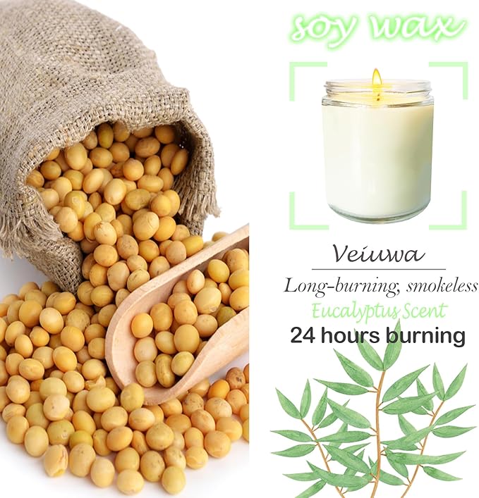 12 Pcs 8 Oz Bulk White Soy Candles,Eucalyptus Scented Candles Set,Bulk Aromatherapy Candle,Great Stress Relieving Scented Candle for Girls as a Gift for Birthdays, Weddings and More! - Bloomnest
