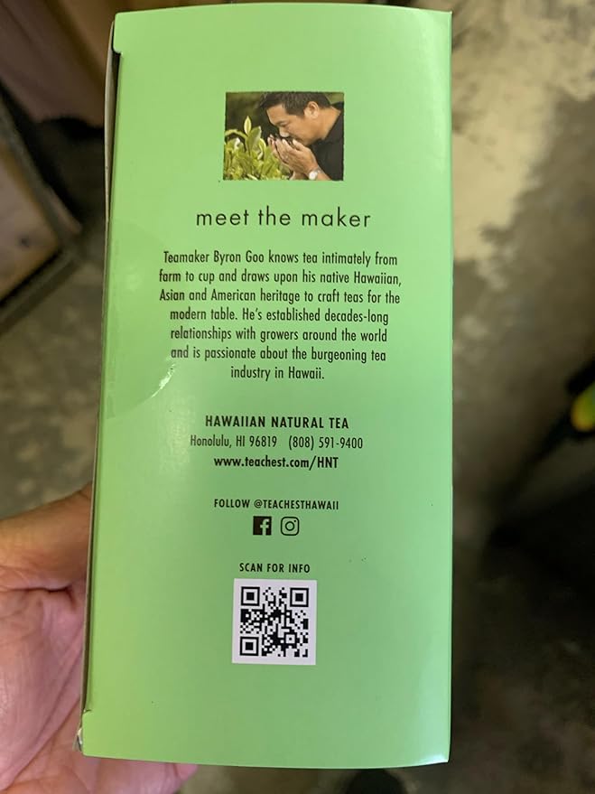 Hawaiian Natural Tea Organic Mamaki Jasmine Green Tea Blend - Antioxidant-Rich For Calming, Wellness, Bedtime, Anxiety & Stress - Gift for Special Ocassions, 20 Bags - Bloomnest