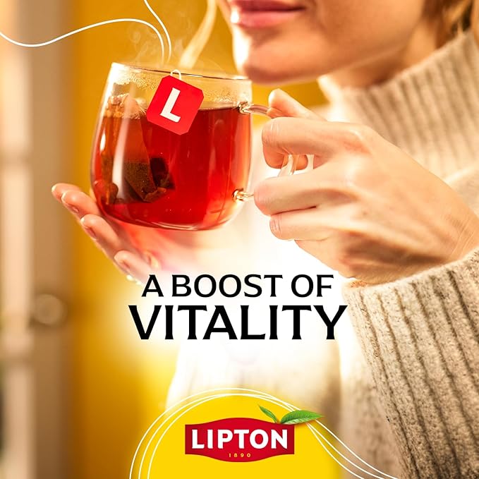 Lipton Black Tea Bags, Hot or Iced High Caffeine Tea, 100 Total Bags (Pack of 2) - Bloomnest